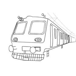 Commuter Train Free Coloring Page for Kids