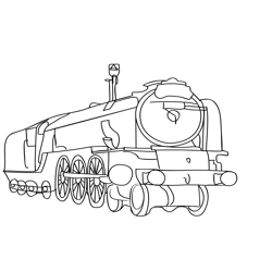 Steam Train Free Coloring Page for Kids
