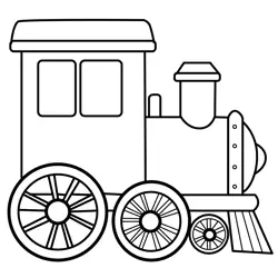 Simple train engine outline Free Coloring Page for Kids