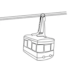 Aerial Tramway Free Coloring Page for Kids