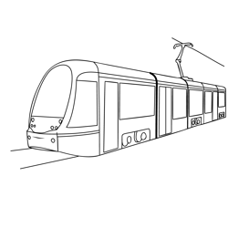 Passenger Tram Free Coloring Page for Kids