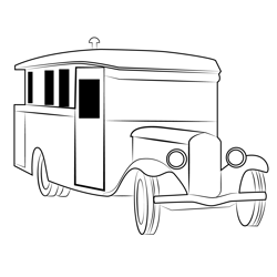 Camper Truck Free Coloring Page for Kids