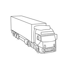 Container Truck Free Coloring Page for Kids