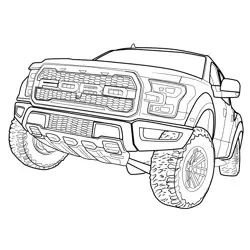 Ford F-150 Raptor Truck Free Coloring Page for Kids