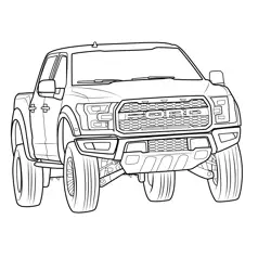 Ford F-150 Raptor Pickup Free Coloring Page for Kids