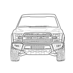 Ford F-150 Raptor Truck View Free Coloring Page for Kids
