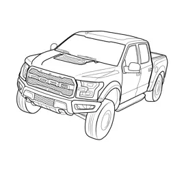 Ford F-150 Raptor Truck Free Coloring Page for Kids