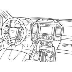 Ford F-150 Raptor Interior View Free Coloring Page for Kids