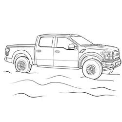 Ford F-150 Raptor Truck Free Coloring Page for Kids