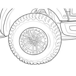Ford F-150 Raptor Wheel Detail Free Coloring Page for Kids