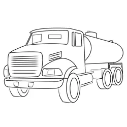 Gasoline Tank Truck Free Coloring Page for Kids
