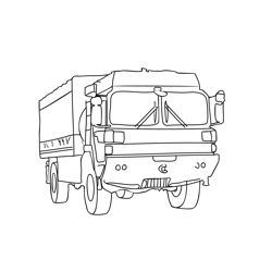 Military Truck Free Coloring Page for Kids