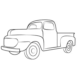 Old Classic Truck Free Coloring Page for Kids