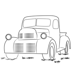 Oldtimer Truck Free Coloring Page for Kids
