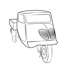 Oldtimer White Truck Free Coloring Page for Kids