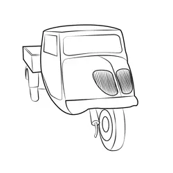 Oldtimer White Truck Free Coloring Page for Kids