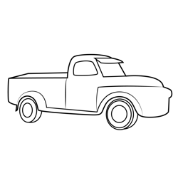 Truck Standing On Road Free Coloring Page for Kids