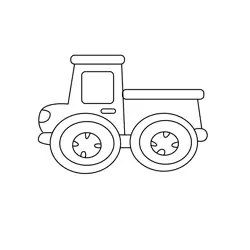 Simple Pickup Truck Vehicle Free Coloring Page for Kids