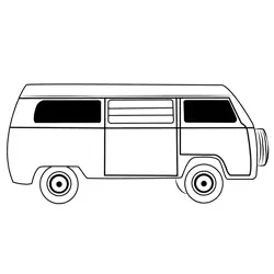 Volkswagen Camper Van Free Coloring Page for Kids