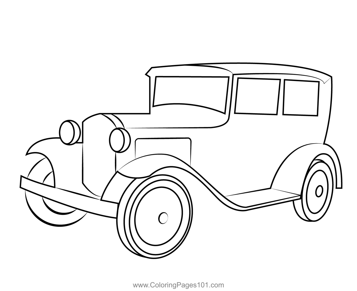 Antique Ford Coloring Page for Kids - Free Vintage Cars Printable