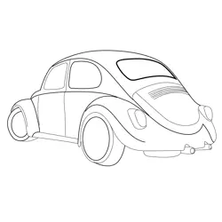Beetle Car Free Coloring Page for Kids