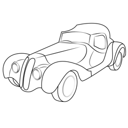 Blue Roadster Car Free Coloring Page for Kids