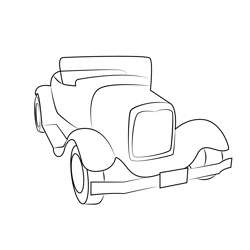 Classic Car Old Free Coloring Page for Kids