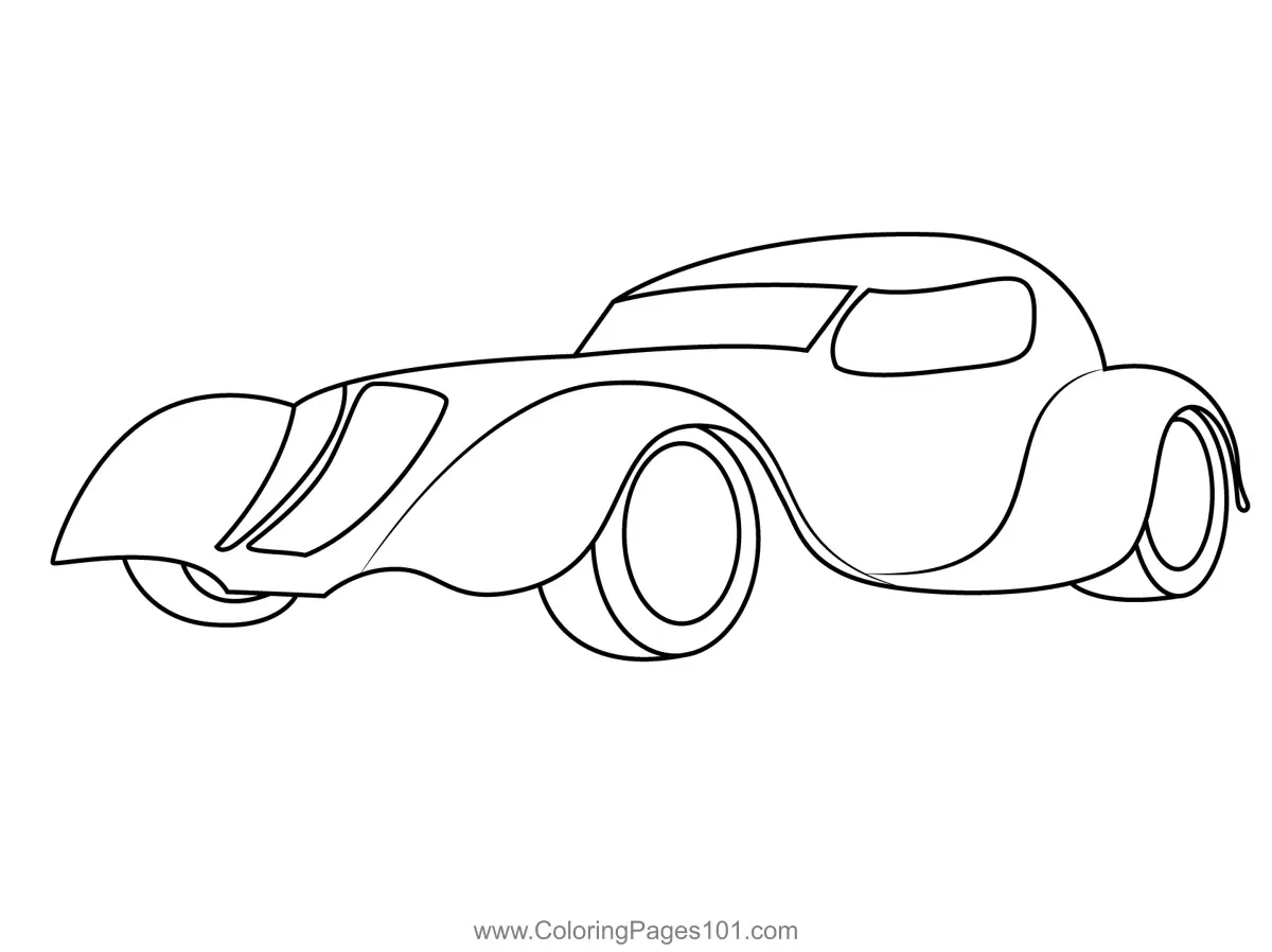 Fancy Car Design Coloring Page for Kids - Free Vintage Cars Printable