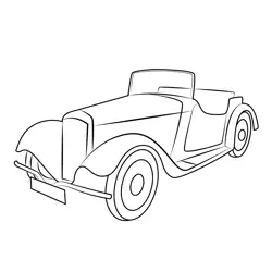 Old Automotive Car Free Coloring Page for Kids