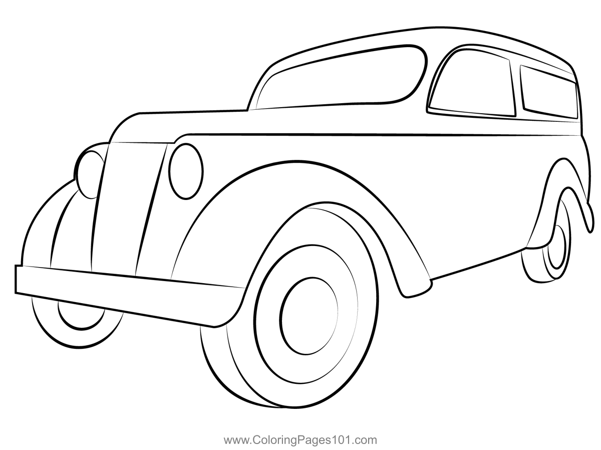 Old Car Coloring Page for Kids - Free Vintage Cars Printable Coloring