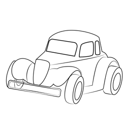Old Classic Car Free Coloring Page for Kids