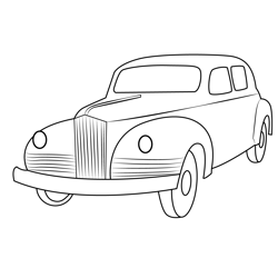 Oldtimer Taxi Free Coloring Page for Kids