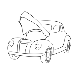 Open Car Free Coloring Page for Kids