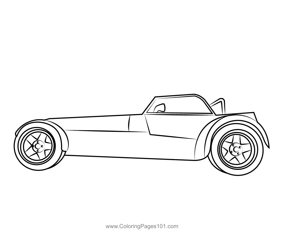 Side View Of Old Car Coloring Page for Kids - Free Vintage Cars