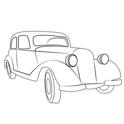 Side View Of Oldtimer Car Free Coloring Page for Kids