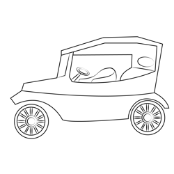 Vintage Car1 Free Coloring Page for Kids