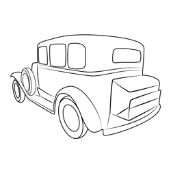 Vintage Classic Car Free Coloring Page for Kids