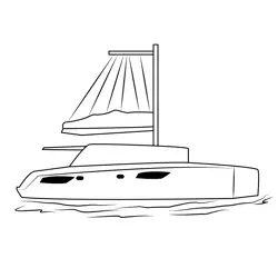 Yacht Free Coloring Page for Kids