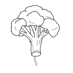 Whimsical Broccoli Balloon Free Coloring Page for Kids