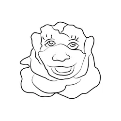 Cabbage Head Free Coloring Page for Kids