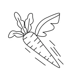 Flying Carrot with Wings Free Coloring Page for Kids