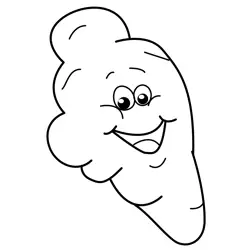 Happy Cartoon Carrot Character Free Coloring Page for Kids