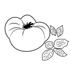 Fresh Big Tomato Free Coloring Page for Kids