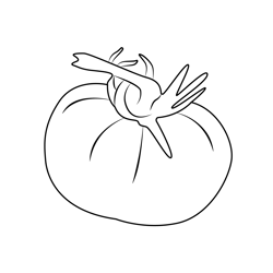Fresh Single Tomato Free Coloring Page for Kids