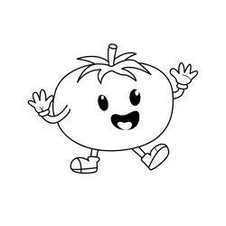 Happy Tomato Mascot Fun Free Coloring Page for Kids