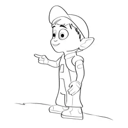 Adiboo Looking Free Coloring Page for Kids
