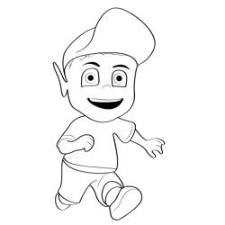 Adiboo Running Free Coloring Page for Kids