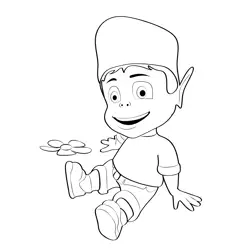 Adiboo Sitting Free Coloring Page for Kids