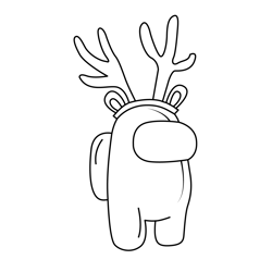 Antler Among Us Free Coloring Page for Kids