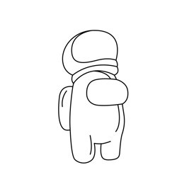 Astronaut Helmet Among Us Free Coloring Page for Kids